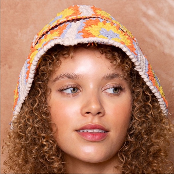 NWT POL Multicolor Crochet Chenille Soft Bucket Hat - Picture 5 of 5